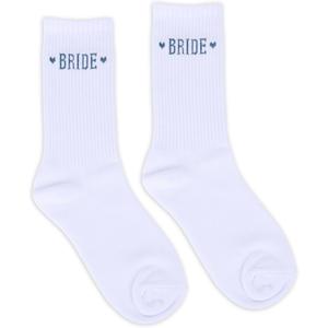 Bride Socks, Bachelorette Gifts for Bride, White Cotton Soft Novelty Wifey Socks, Bridal Shower Gifts, Bachelorette Party Accessories, Engagement, Marriage, Honeymoon Essentials (Blue)