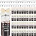 Skylety 40 Set Employee Appreciation Team Gifts Bulk with Cream Bow 40 13.5 oz Skinny Make A Great Team Plastic Cup with Lid Straw 40 Inspirational Keychain Birthday Gift for Men Women Coworker (Beige)