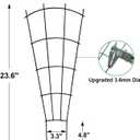Mklsit 4 Pack 23'' Plant Trellis for Potted Climbing Plants Indoor, Outdoor Metal Garden Trellis for Climbing Plants Houseplants Flowers Vine Ivy, Fan Shape, Black