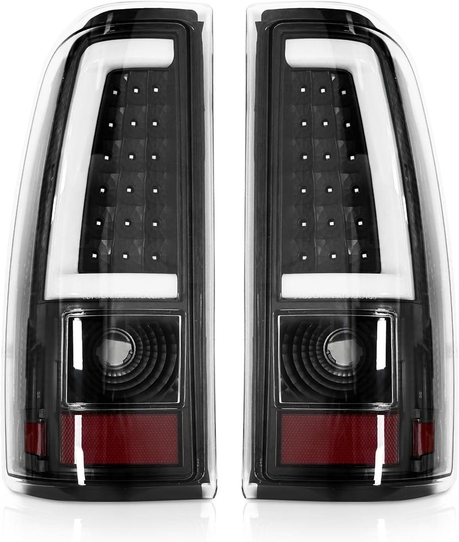 Silverado Tail Lights Compatible With 2003-2006 Chevy Silverado 1500/1500HD 2500/2500HD 3500 Driver and Passenger Side OE Style Rear Brake Lamps, Bulb and Harness Included