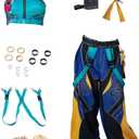 Cosfun Cosplay Costume Womens Idol Uniform Sets Tops Pants Accessory Full Outfits (Large, Blue)