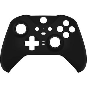 eXtremeRate Black Soft Touch Grip Faceplate Cover, Front Housing Shell Case Replacement Kit for Xbox One Elite Series 2, Xbox Elite 2 Core Controller Model 1797 - Controller NOT Included Black