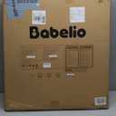 BABELIO 29-40" Metal Baby Gate with Wood Pattern, Auto Close Dog/Pet Door for The HouseStairs and Doorways, Pressure Mounted Barrierr, NO Tools Needed (30" Tall, 29-40" Width)