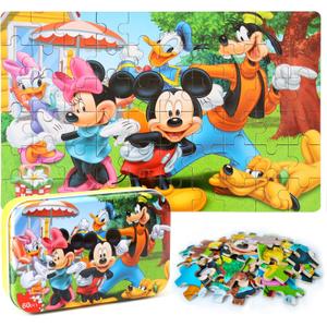 Puzzles for Kids Ages 4-8, 60 Piece Puzzles for Kids Ages 3-5 in a Metal Box Girls and Boys Learning Educational Jigsaw Puzzle Toys Gifts (Mickey)