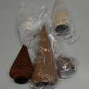 Weysat 5 Pcs Neutral Velvet Christmas Tree Decorations Modern Christmas Cone Trees Decoration Minimalist Flocked Tabletop Centerpieces for Holiday Entryway Table Mantel Xmas Party (Brown)