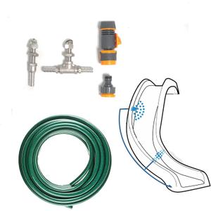 Pool Slide Spray Kit, Pool Spray Kit with Hose Adaptor, Swimming Pool Slide Replacement Parts, Durable Stainless Steel Pool Spray Nozzles and FittingsNew Version.