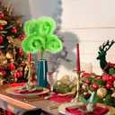 4Pcs Lime Green Furry Christmas Tree Topper Decorations 16 Inch Xmas Ornaments Picks Home Party Supplies