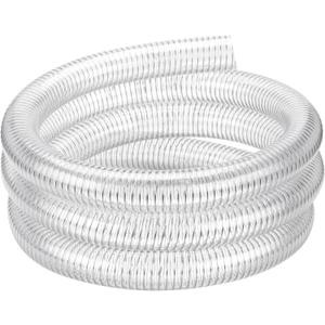 1"id-10ft PVC Reinforced Tubing Steel Wire Suction Flexible Hose Vinyl Tubing Heavy Duty PVC Vacuum Hose Drain Fuel Oil Gas Water for Marine Bilge Pump Pond Spa