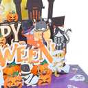 2 x Halloween Card - Cat Pop Up Halloween Card For Kids