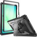 Fintie Shockproof Case for Samsung Galaxy Tab A11+ Plus 11 Inch 2025/ A9+ Plus 2023, Tuatara Rugged Unibody Hybrid Bumper Kickstand Cover Built-in Screen Protector, Black