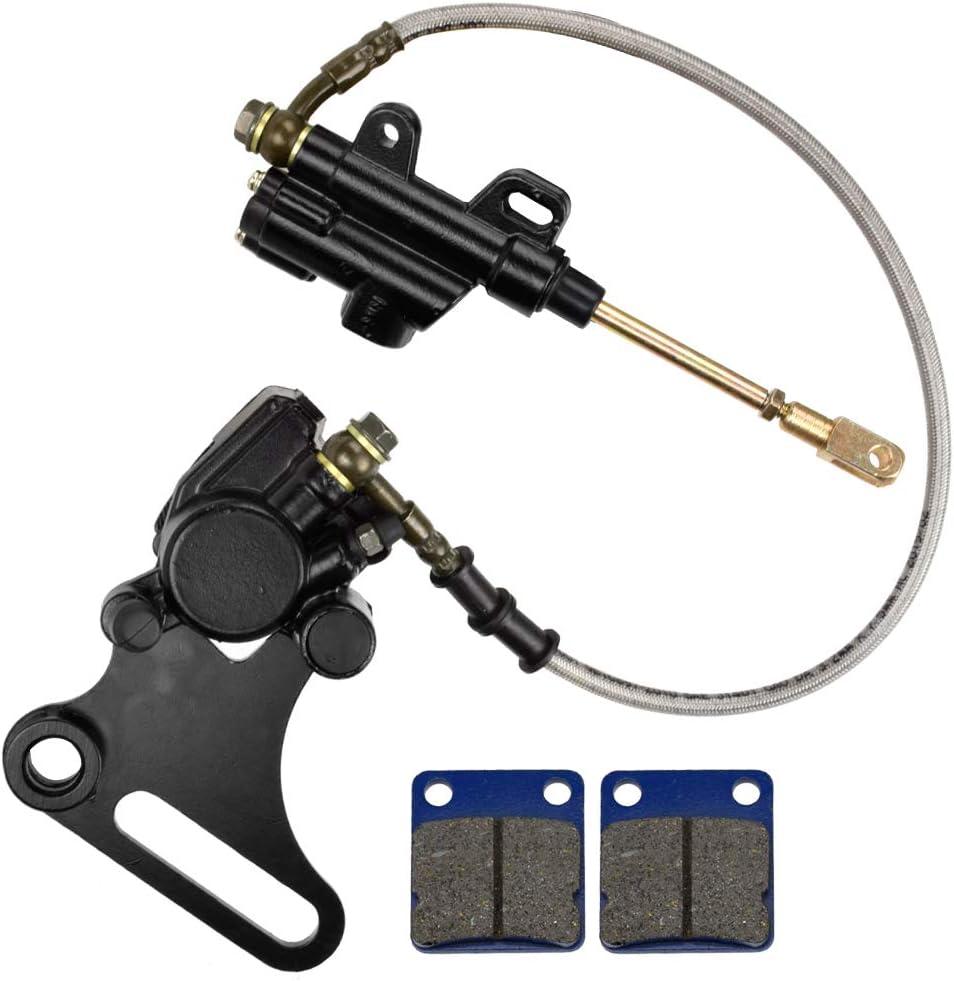 HIAORS Rear Brake Assembly Master Hydraulic Cylinder Caliper with Replaced Disc Brake Pad Coolster 15MM Wheel Axle for SSR 125cc 110cc Dirt Bike Pit Bike KLX BBR CRF TTR SDG 107 50cc 70cc Part