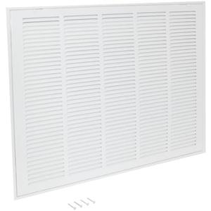 EZ-FLO 25 x 20 Inch (Duct Opening) Return Air Vent Cover for Wall or Ceiling, Solid Steel Return Air Filter Grille, HVAC Vent Cover, White, 61634
