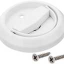 uxcell Round Pull Ring, 1pcs 3" - Stainless Steel Ring Flush Pull with Screws, Recessed Door Pull Handle Knob for Drawer Cabinet Wardrobe (White)