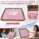 2 x Air Fiber Seat Cushion for Office Chair, 0.7Inch Thin Car Seat Cushion for Driving, Breathable Square Chair Pad for Long Sitting Fatigue Relief, Fully Washable Desk Cushion for Gaming & Travel (Pink)