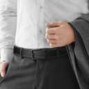 JUKMO 1.5" (38mm) Leather Ratchet Belt for Men in Gift Box (Black, L)