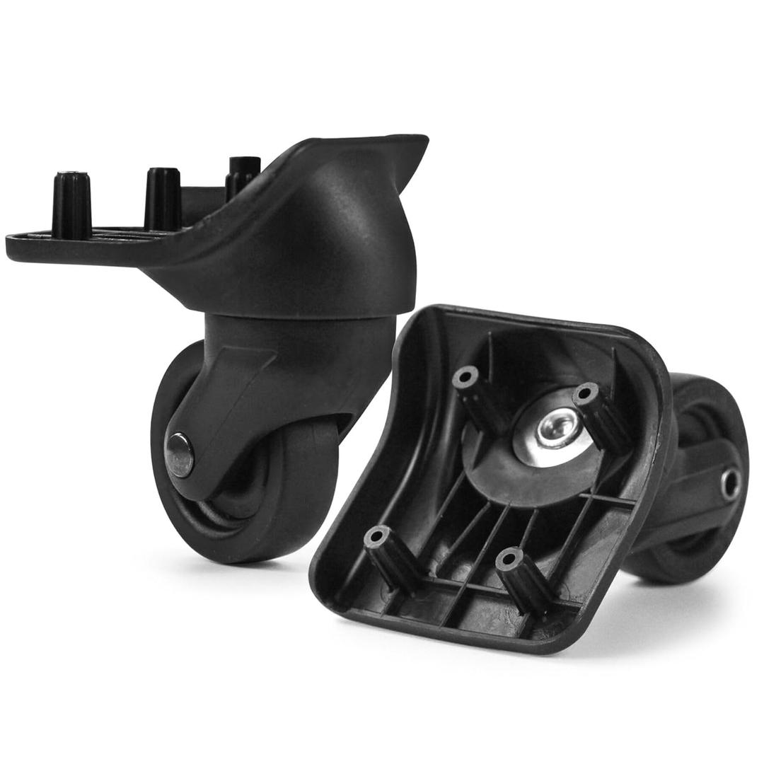 2-Pcs Luggage Wheel Replacement, Suitcase Spinner Black Sturdy Mute Wheels Kit for DIY Repair, Spinner Casters Plastic 360 Degree Rotation
