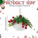 Thyle 12 Pcs Beach Christmas Ornaments Set Handmade Natural Seashell Starfish Conch Crafts with Pine Cones Berry Bell Hanging Ornaments for Home Christmas Tree Holiday Party Decoration