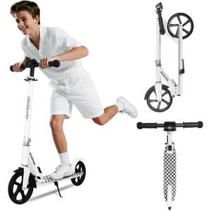 Nattork Scooter for Kids 6+, Teens and Adults- Adjustable Height Folding Kick Scooter with Large Sturdy Wheels for a Smooth Ride, Lightweight, Anti-Shock Suspension for Boys and Girls