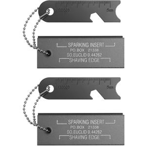 2 Pack Magnesium Flint Fire Starter, Survival Fire Blocks with Striker for Camping/Hiking/Emergency