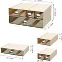 Spacious Desktop Storage Box, 1 Large 1 Middle & 2 Small Storage Drawers, Stackable Office Desk Drawer Organizer and Accessories, Printer Paper Organizer, Cream Plastic Drawers for Workspace