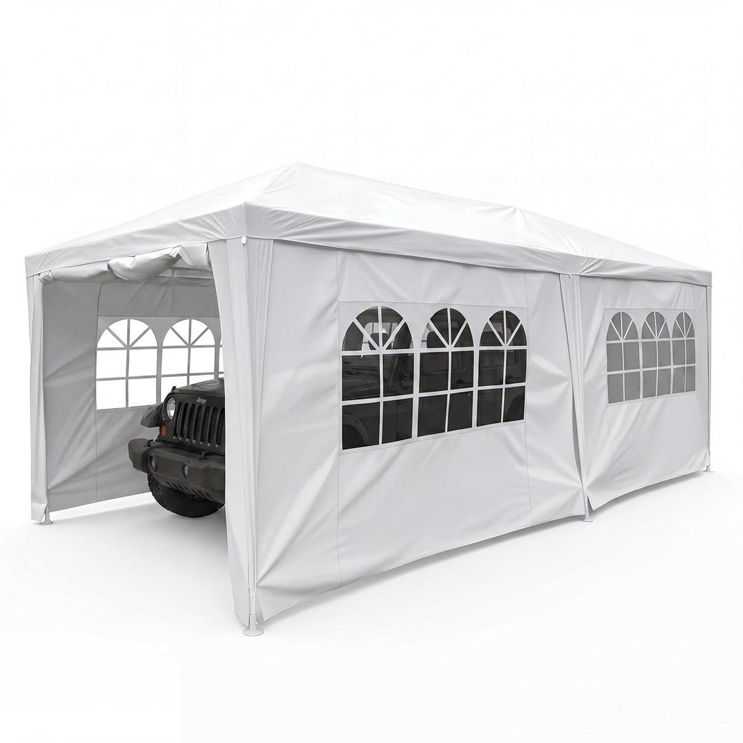 Outdoor 10 x 20 Feet Canopy Tent, Party Wedding Tent with Removable Walls, Portable Canopy Shelter Gazebo Pavilion for Event, Backyard White