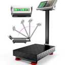 660lb Industrial Floor Platform Scale with 90-135 Rotate Double Sided Display Weight Computing Digital Scale Platform Scale LB/KG for Luggage Shipping Package Computing
