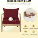 downluxe Outdoor Chair Cushions 24x24 with Removable Cover, Waterproof Patio Furniture Cushions, Deep Seat Cushions for Outdoor Furniture with Backrest for Sofa, Couch and Patio Chairs, Burgundy