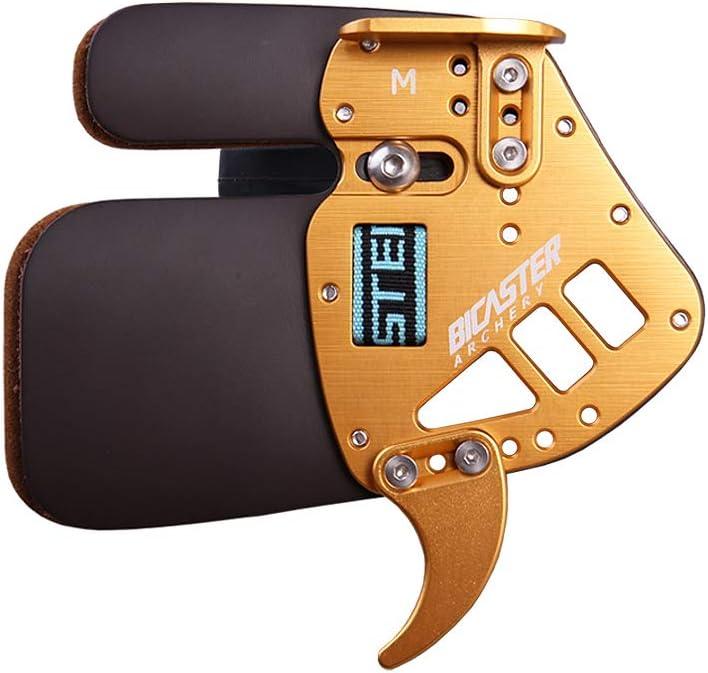 BICASTER Archery Finger Tab Genuine Leather + Aluminum Plate Adjustable Finger Guard Protective Gear for Recurve Bow