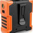 EasyAcc Portable Waist Fan, 20000RPM Strong Airflow,10000mAh Battery Rechargeable Wearable Shirt Fan with Light, 24H Working Time, Personal Cooling Fans for Blue Collar, Outdoor Jobsite (with Lanyard) (Orange - Black)