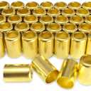 50PCS 7327 Hose Ferrules Brass Fitting, 0.625in ID x 1in Long Repair Ferrules for Air Hose, Torch Hose, Acetylene Hose, Use with Hose Crimper Tool Kit
