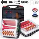 Upgraded Wireless Trailer Lights Magnetic, 2PCS Rechargeable LED Tail Lights for Trailer, Portable Waterproof Tow Beacon w/Brake Turn Signal Stop Taillight for Towing Truck RV Camper Caravan Boat