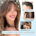 Clip in Bangs, Wispy Bangs Hair Clip,Natrual Fake Bangs Fringe with Temples Hairpieces for Women Clip on Faux Bangs Hair Extensions for Daily WearDark Brown Mix Dark Auburn