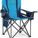 FAIR WIND Oversized Fully Padded Camping Chair with Lumbar Support, Heavy Duty Cooler Bag Fold Chair Support 450 LBS, Green (Single Pack)