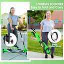 Swing Wiggle Scooter, 3 Wheels Drifting Folding Kick Scooter with 4-Level Adjustable Height/Foldable for Kids/Teen/Adult Age 6+ Years Old