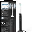 Philips Sonicare 4100 Rechargeable Electric Toothbrush, with Pressure Sensor, 2 Intensity Settings, SmarTimer and QuadPacer, 14-Day Battery Life, Black, Model HX3681/24