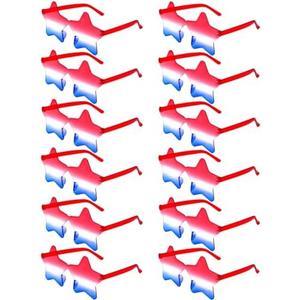 LYMOJOR 12 Pack Independence Day Red and Blue Star/Heart Sunglasses 4th of July Party Sunglasses Patriotic Glasses