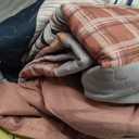 DJY Striped King Size Quilt Set, Pink Boho Bedspread Coverlet Set with 2 Pillowcases, 3 Pieces Soft Lightweight Microfiber Patchwork Quilt Bedding Set for All Season (104"x90")