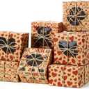 Tenare 48 Pcs Mother's Day Treat Boxes, Heart Kraft Paper Bakery Cupcake Cookie Boxes with Window for Wedding Chocolate Doughnut Holiday Pastries, 4x4x2.5 Inches