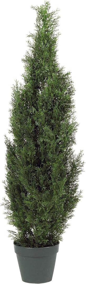 Nearly Natural 4FT Faux Cedar Tree, Outdoor Front Porch Dcor, Faux Cedar Tree Pine Tree in Nursery Planter with UV Resistant Coating