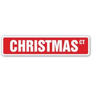 Christmas Street Sign Santa Claus reeindeer Sleigh Jesus | Indoor/Outdoor | 18" Wide