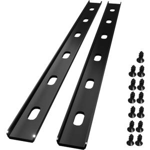 C Channel Steel Support Metal Support Bracing Hidden C Bracket for Table Top Live Edge Slab Woodworking, Black Coat Finish, 6 Holes (2 Pack, 36 Inch)