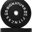 Fitvids Olympic Bumper Plates Set, 2" Weight Plates for Strength Training & Weightlifting, Paris or Set or Set with Barbell, Multiple Options (Black)