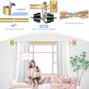 TANGWIN Gold Wrap Around Curtain Rods 48 to 90 Inch:Blackout Heavy Duty Adjustable Window Curtain Rod Room Darkening,Modern Industrial Curved French Return Metal Drapery Rods Easy Install,Brushed Gold