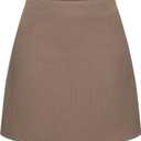 Timormode Mini Skirts for Women High Waisted Corduroy A-Line Skirt 2025 Basic Casual Fall Winter Pencil Short Skirts TMS8012 Brown L