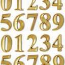 HopeWan Gold Mailbox Number Stickers, Self Stick Door Address Numbers for Apartment, 3D Raised Style, Gold Shinny, 2 3/ 4 Inches High, Pack of 2 Sets