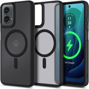 YZB for Motorola Moto G 5G 2024 Case, MagSafe Compatible, Black | Magnetic Design, Translucent Matte Back, Military-Grade Protection, Scratch-Resistant Slim Cover