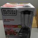 BLACK+DECKER Countertop Blender with 6-Cup Glass Jar, 10-Speed Settings, Black, BL2010BG