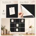 Large Cork Boards for Walls 48" x 36" Self Adhesive Felt Wall Tiles, Ideal for Office Black Bulletin Board, Easy to Install Pin Board Photo Dart Board Wall Protectors