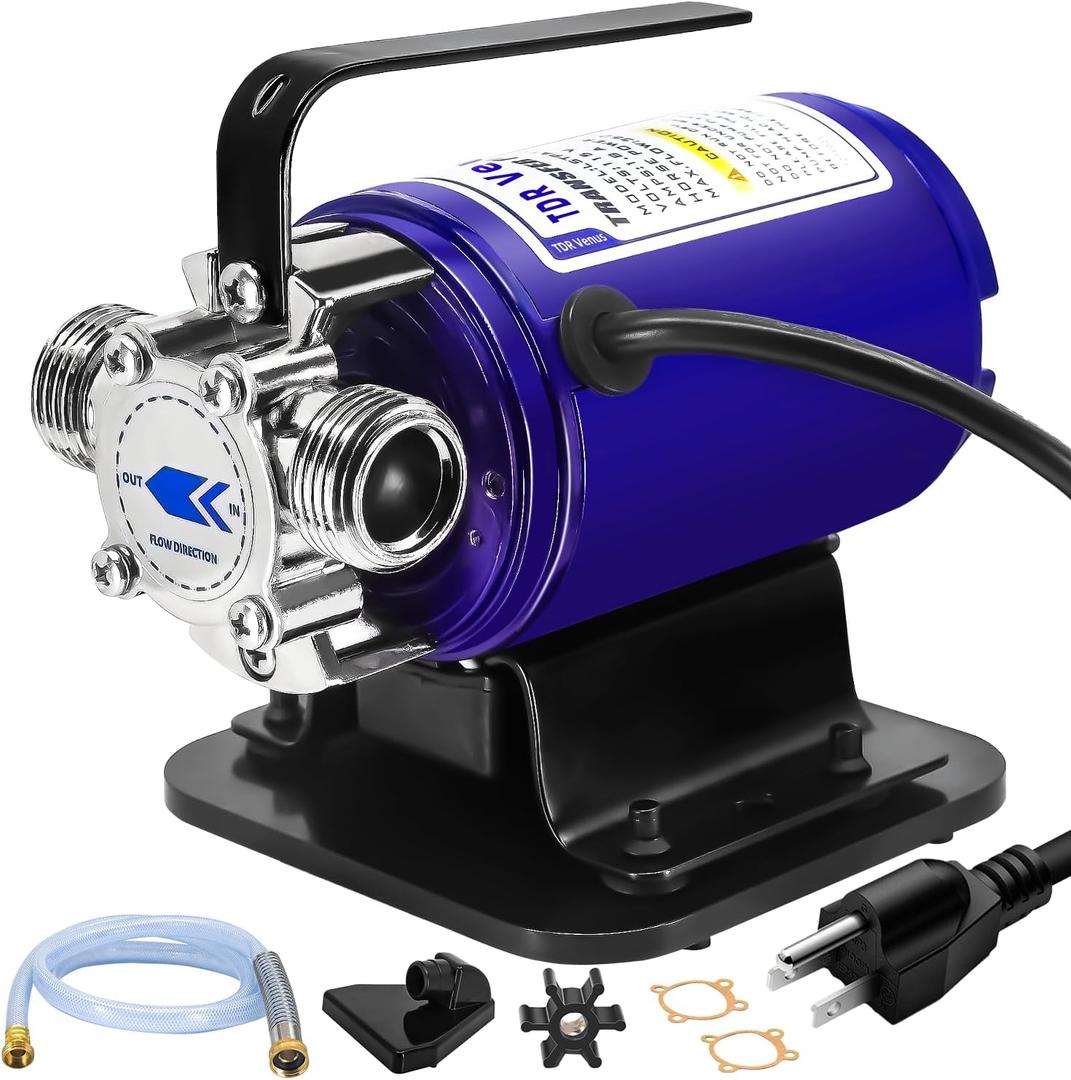 Water Transfer Pump 115V Portable Garden Hose Pump Utility Pump with 1/8'' Suction Hose Kit 360GPH Remove Water from Pools, Rain Barrel, Aquariums and Hot Tubs