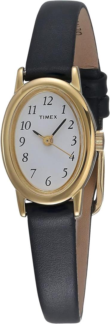 Timex Women's Cavatina Watch - TPearl Dial Gold-Tone Case (Black/Gold-Tone)